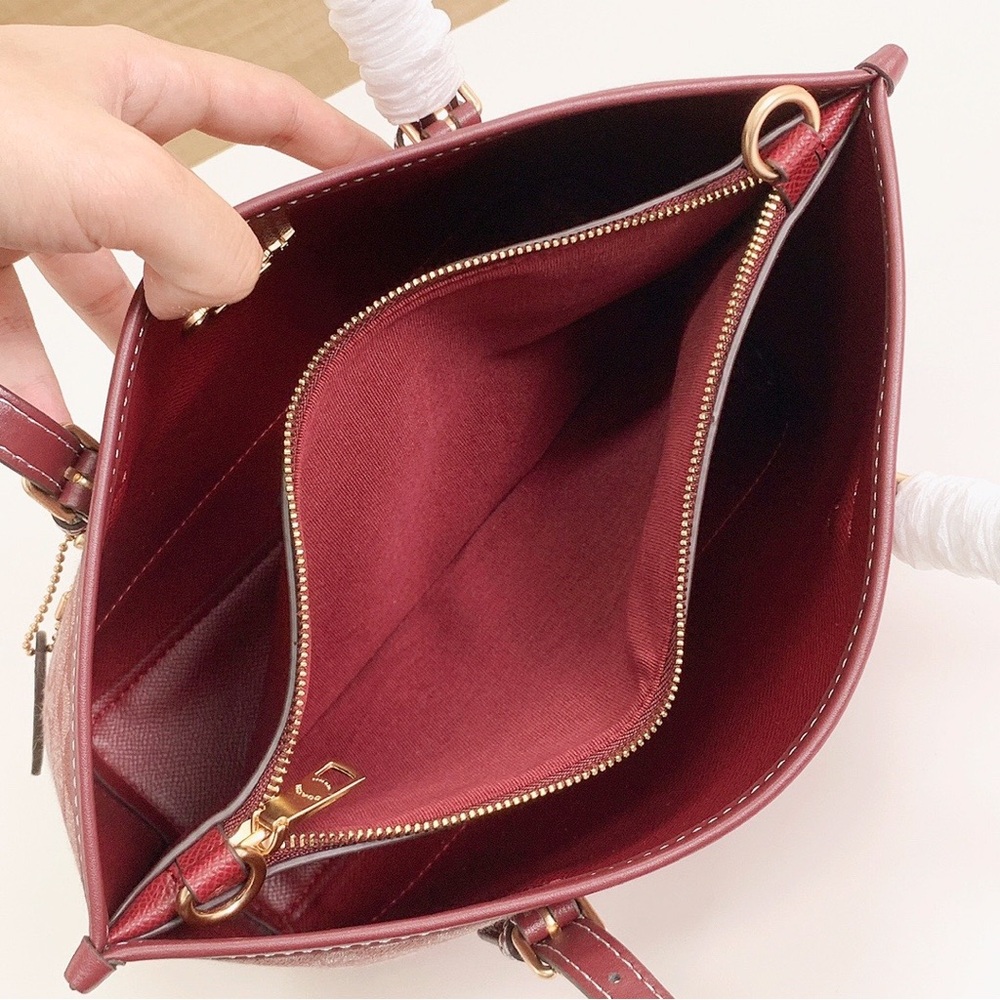 Coach Monogram Canvas Tote in Rosewood - Picture 4 of 8